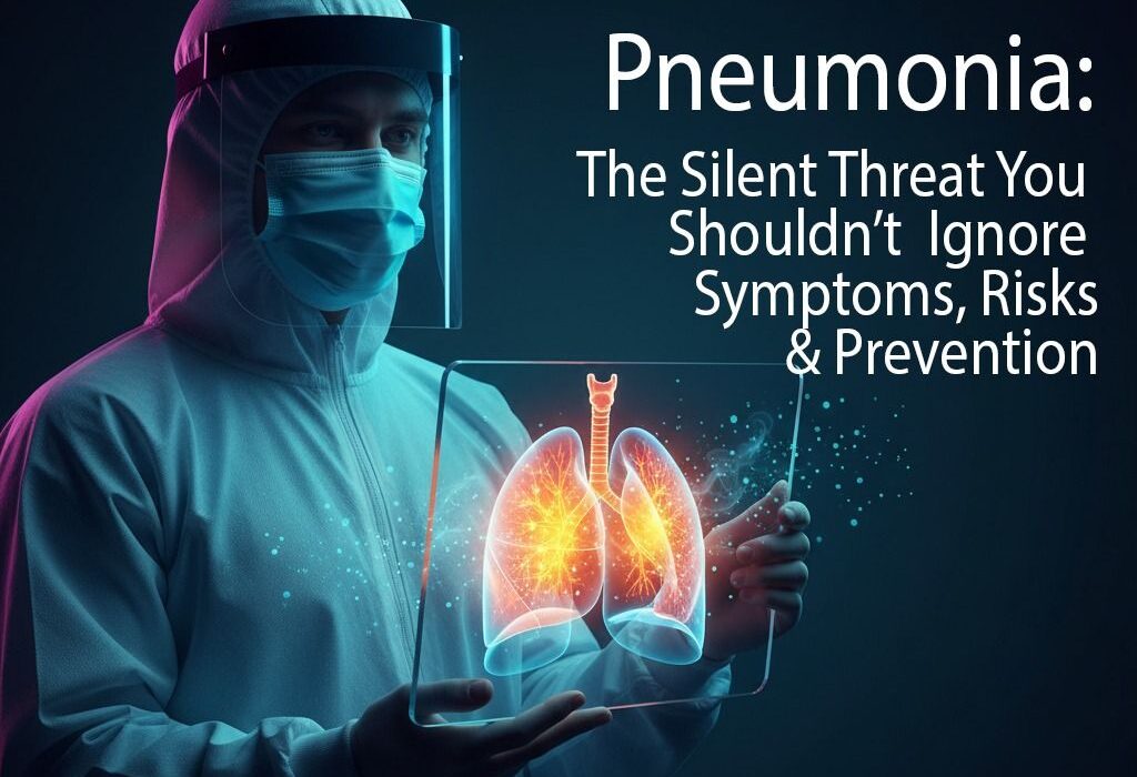 Doctor explaining pneumonia symptoms and prevention to an elderly patient