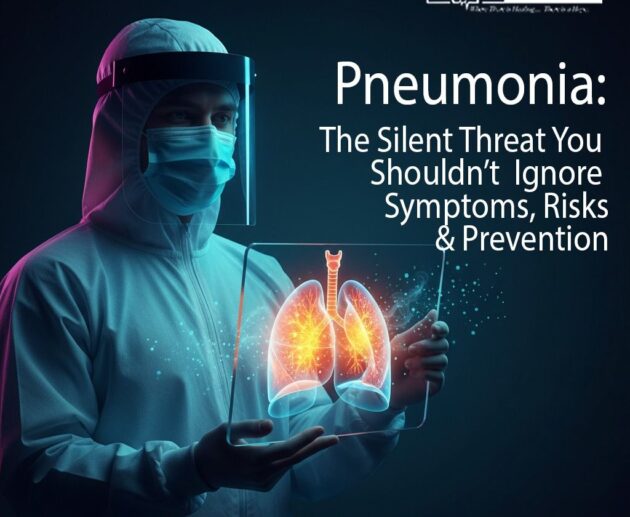 Doctor explaining pneumonia symptoms and prevention to an elderly patient